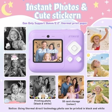 ETIKEZ Kids Instant Print Camera for Creative Fun