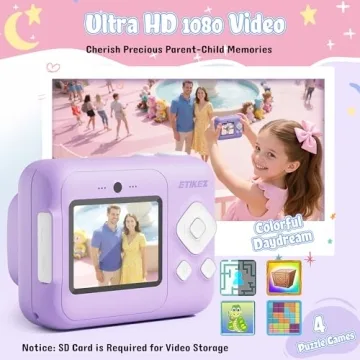 ETIKEZ Kids Instant Print Camera for Creative Fun