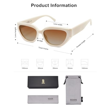 SOJOS Cat Eye Polarized Sunglasses for Women - Chic Style