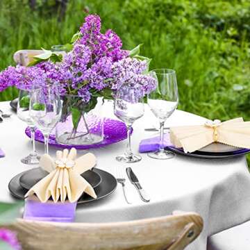 Patelai 6 Pcs White Flower Napkin Rings Set, Holiday Gold Napkin Ring Holder Floral Serviette Buckles for Wedding Party Banquet Thanksgiving Halloween Dinner Table Decor and Daily Use