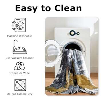 VK·Living 8'x10' Machine Washable Rug for Stylish Homes