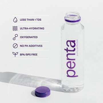 Penta Ultra-Purified Water, Oxygen Infused Natural pH Hydration, Solar-Powered 13 Step Purification Process,16.9 Fl Oz (Pack of 24)