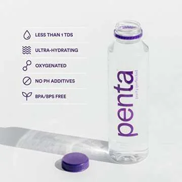 Penta Ultra-Purified Water, Oxygen Infused Natural pH Hydration, Solar-Powered 13 Step Purification Process,16.9 Fl Oz (Pack of 24)