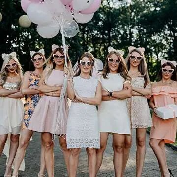 YooThink 7 Pack Heart Shaped Sunglasses for Parties