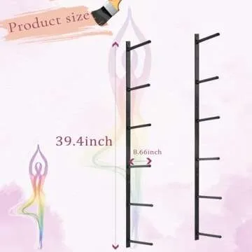 Retyion Yoga Mat Holder Wall Mount Organizer - Space-Saving Storage Solution
