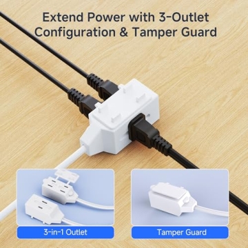 Indoor Extension Cords | 2-Pack 6ft, 3-Outlet 13 Amp Cords