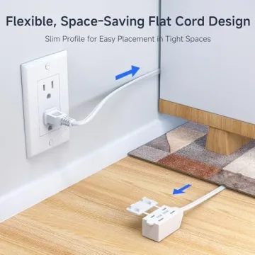 Indoor Extension Cords | 2-Pack 6ft, 3-Outlet 13 Amp Cords