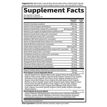 Garden of Life Multivitamin for Men, Vitamin Code Raw One - Once Daily, Vitamins Plus Fruit, Veggies & Probiotics, 75 Count