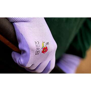 6 Pairs Women Gardening Gloves with Micro-Foam Coating - Garden Gloves Texture Grip - Working Gloves For Weeding, Digging, Raking and Pruning, Medium, Assorted color