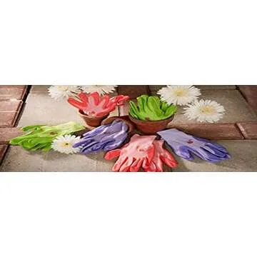 6 Pairs Women Gardening Gloves with Micro-Foam Coating - Garden Gloves Texture Grip - Working Gloves For Weeding, Digging, Raking and Pruning, Medium, Assorted color