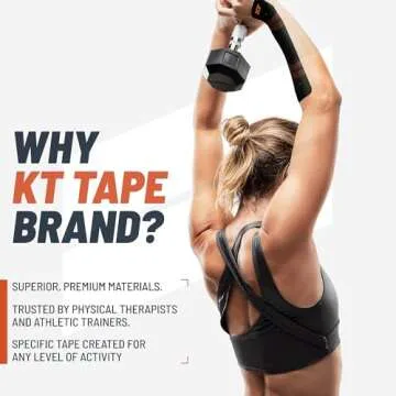 KT Tape, Pro Synthetic Kinesiology Athletic Tape, 16’ Uncut Roll, Jet Black