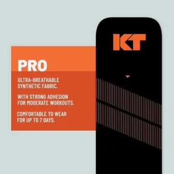 KT Tape, Pro Synthetic Kinesiology Athletic Tape, 16’ Uncut Roll, Jet Black