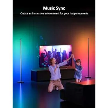 Corner Floor Lamp, 2 Pack LED Corner Lamp with APP and Remote Control, 16 Million DIY Colors & Warm White, Music Sync, Timing Function, Color Changing Ambient Lights for Living Room, Bedroom, Gaming