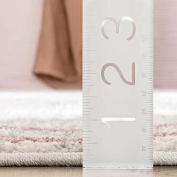 Well Woven Merri Pink Ivory Geometric Stripes Pattern Stain-Resistant Area Rug 3x5 (3'11" x 5'3")