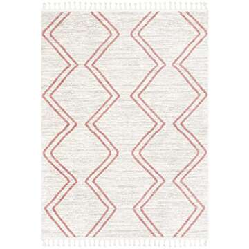 Well Woven Merri Pink Ivory Geometric Stripes Pattern Stain-Resistant Area Rug 3x5 (3'11" x 5'3")