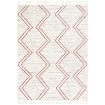 Well Woven Merri Pink Ivory Geometric Stripes Pattern Stain-Resistant Area Rug 3x5 (3'11" x 5'3")