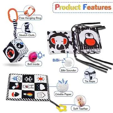 SAMMAS Black and White Baby Toys for Newborns 0-6 Months