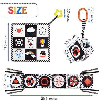 SAMMAS Black and White Baby Toys for Newborns 0-6 Months