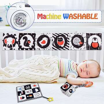 SAMMAS Black and White Baby Toys for Newborns 0-6 Months