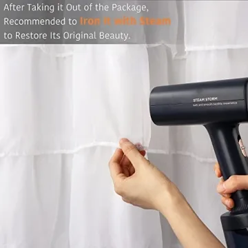 Reisen White Ruffle Shower Curtain for Modern Bathrooms