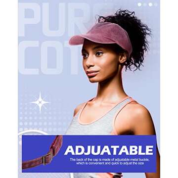 Jiuguva 8 Pieces Backless Ponytail Caps Baseball Caps for Women Ponytail Hats High Messy Bun Baseball Hats Adjustable Sun Visor Caps Natural Curly Hair Ponytail Cap