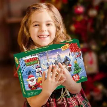 SURCVIO Christmas Advent Calendar 2024 with 4 Cute Jumbo and 20 Mochi Squishy Assorted Toys, 24 Days Countdown Calendar, Xmas Stocking Stuffers Gifts for Boys Girls Christmas Party Favor