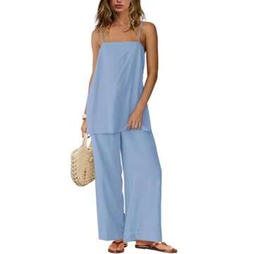 Panadila 2 Piece Linen Set Summer Travel Beach Vacation Outfit