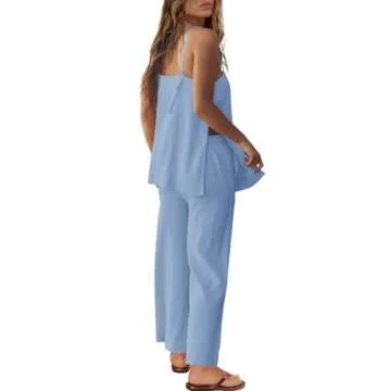 Panadila Linen Summer Outfit 2 Piece Set for Women