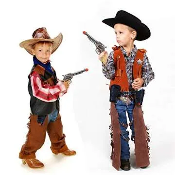 ArtCreativity Cowboy Toy Gun Holster and Belt 9 Piece Set for Kids. 2 Toy Pistols, 1 Sheriff Badge, 2 Gun Holsters, and 3 Play Bullets, 1 Adjustable Belt, Old Western Action Belt for Sheriff