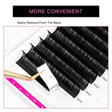 TDANCE Premium D Curl False Mink Silk Eyelash Extensions 12mm