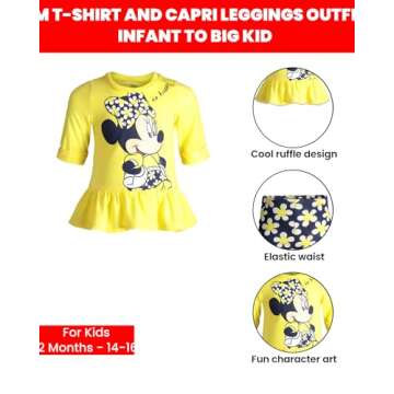 Disney Minnie Mouse Floral Outfit Set for Little Girls