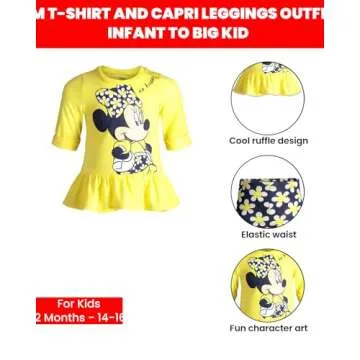 Disney Minnie Mouse Floral Outfit Set for Little Girls