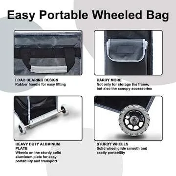 KEYMAYA Replacement Wheeled Canopy Bag for 10FT Pop Up Canopy Tent, Roller Bag Only