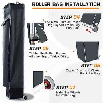 KEYMAYA Replacement Wheeled Canopy Bag for 10FT Pop Up Canopy Tent, Roller Bag Only