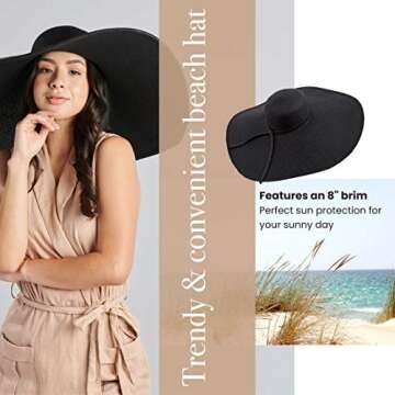 San Diego Hat Company Women's Ultrabraid X-Large Brim Hat with UPF 50+, Black