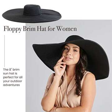 San Diego Hat Company Women's Ultrabraid X-Large Brim Hat with UPF 50+, Black