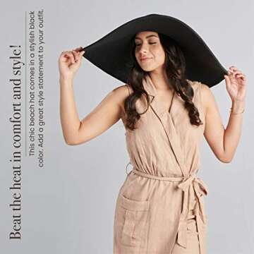 San Diego Hat Company Women's Ultrabraid X-Large Brim Hat with UPF 50+, Black