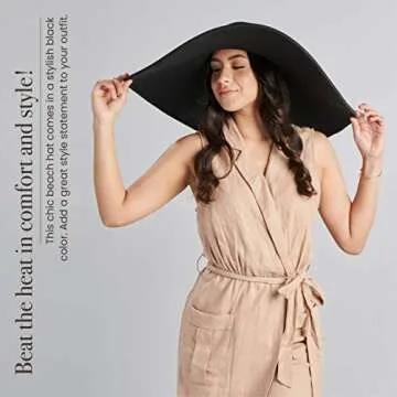 San Diego Hat Company Women's Ultrabraid X-Large Brim Hat with UPF 50+, Black