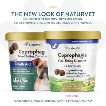 NaturVet – Coprophagia Stool Eating Deterrent Plus Breath Aid – Deters Dogs from Consuming Stool...