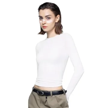 PUMIEY Women's Slim Fit Long Sleeve Crew Neck Fall Top