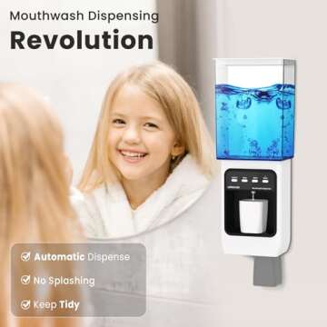 UMICKOO Mouthwash Dispenser for Bathroom 700mL(24.6 Oz), Automatic Wall Mounted Mouthwash Dispensers...