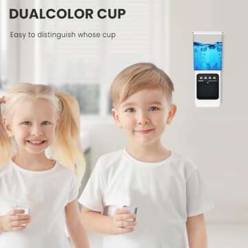 UMICKOO Mouthwash Dispenser for Bathroom 700mL(24.6 Oz), Automatic Wall Mounted Mouthwash Dispensers Rechargeable with Magnetic Cups,Adjustable Dispensing Levels,Perfect for Kids and Adults