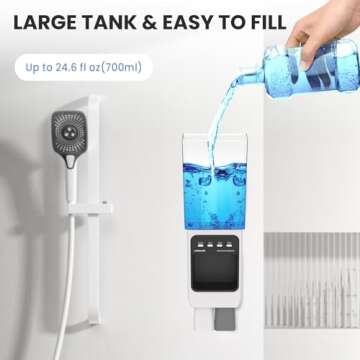 UMICKOO Mouthwash Dispenser for Bathroom 700mL(24.6 Oz), Automatic Wall Mounted Mouthwash Dispensers Rechargeable with Magnetic Cups,Adjustable Dispensing Levels,Perfect for Kids and Adults