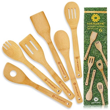 Stylish 6 pcs Bamboo Kitchen Utensils Set for Cooking