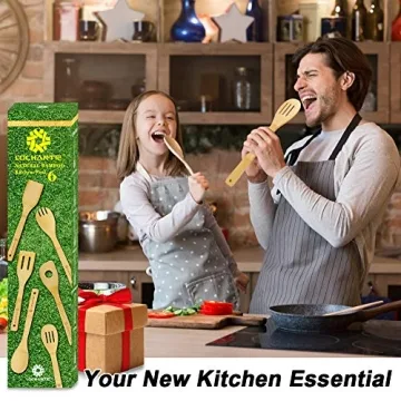 Stylish 6 pcs Bamboo Kitchen Utensils Set for Cooking