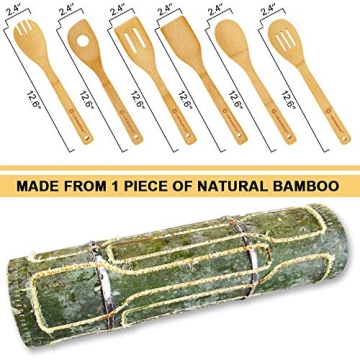 Stylish 6 pcs Bamboo Kitchen Utensils Set for Cooking