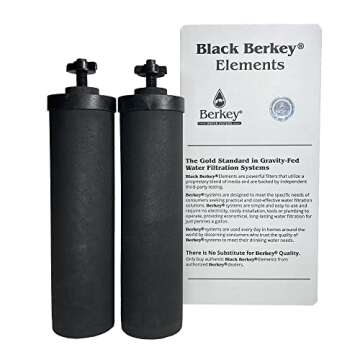 Berkey Authentic Black Berkey Elements BB9-2 Filters for Berkey Water Systems (Set of 4 Black Berkey...