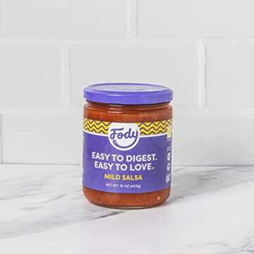 Fody Foods Vegan Mild Salsa, Chunky Tomato Jalapeno, Low Fodmap Certified, Sensitive Recipe, Gut & IBS Friendly, 16 Ounce, Packaging May Vary