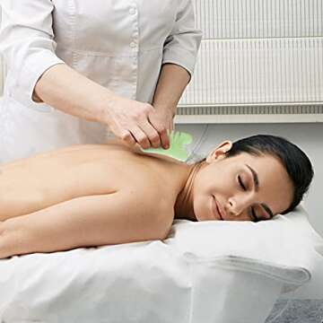 EQLEF Massage Scraping Tools with Jade Body Comb SPA Acupuncture Therapy Point Treatment on Face Arm Foot for Gua Sha