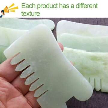 EQLEF Massage Scraping Tools with Jade Body Comb SPA Acupuncture Therapy Point Treatment on Face Arm Foot for Gua Sha